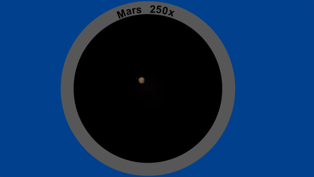 Mars bei 250-facher Vergrößerung